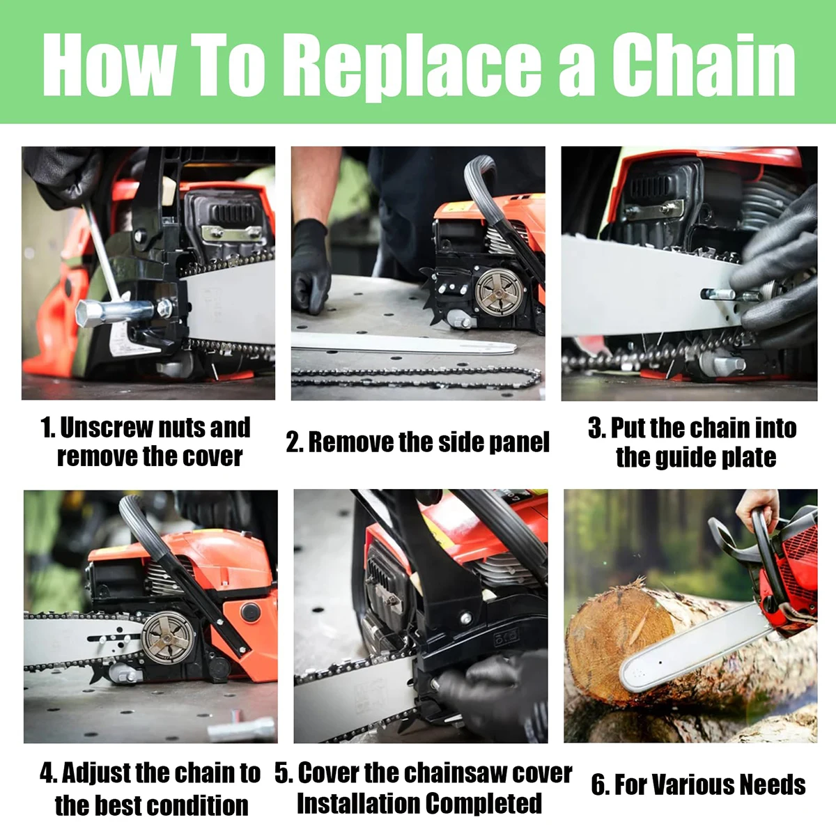 Мини-цепная цепь бензопилы сменная пилы беспроводная электрическая переносная