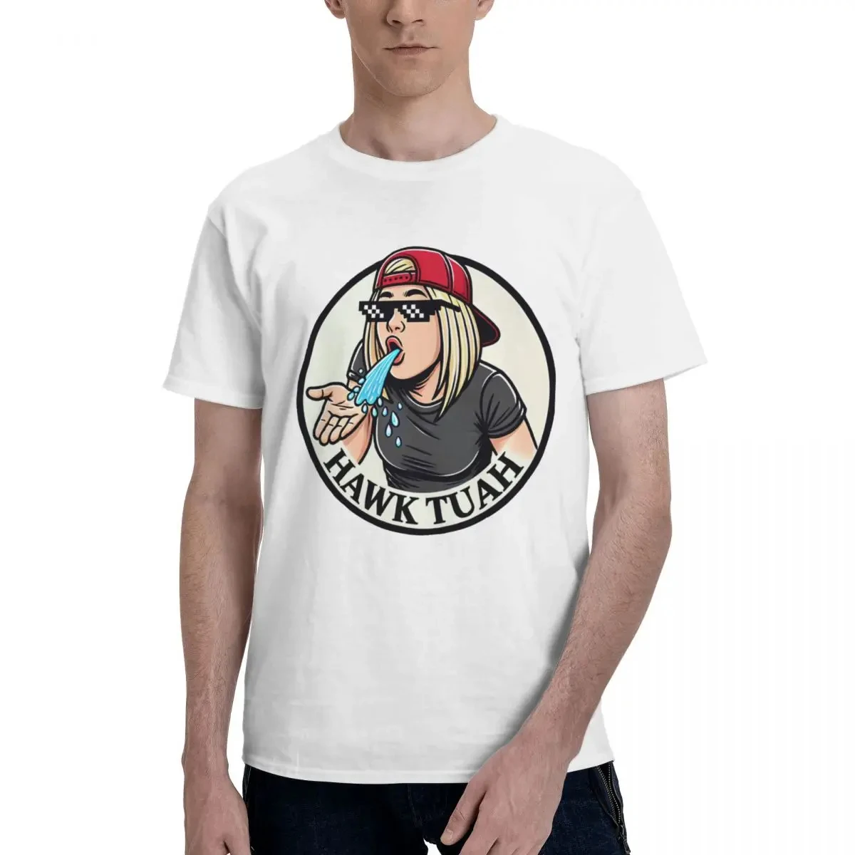 Футбольная рубашка Hawk Tuah для мужчин и женщин с аниме-принтом круглым вырезом в