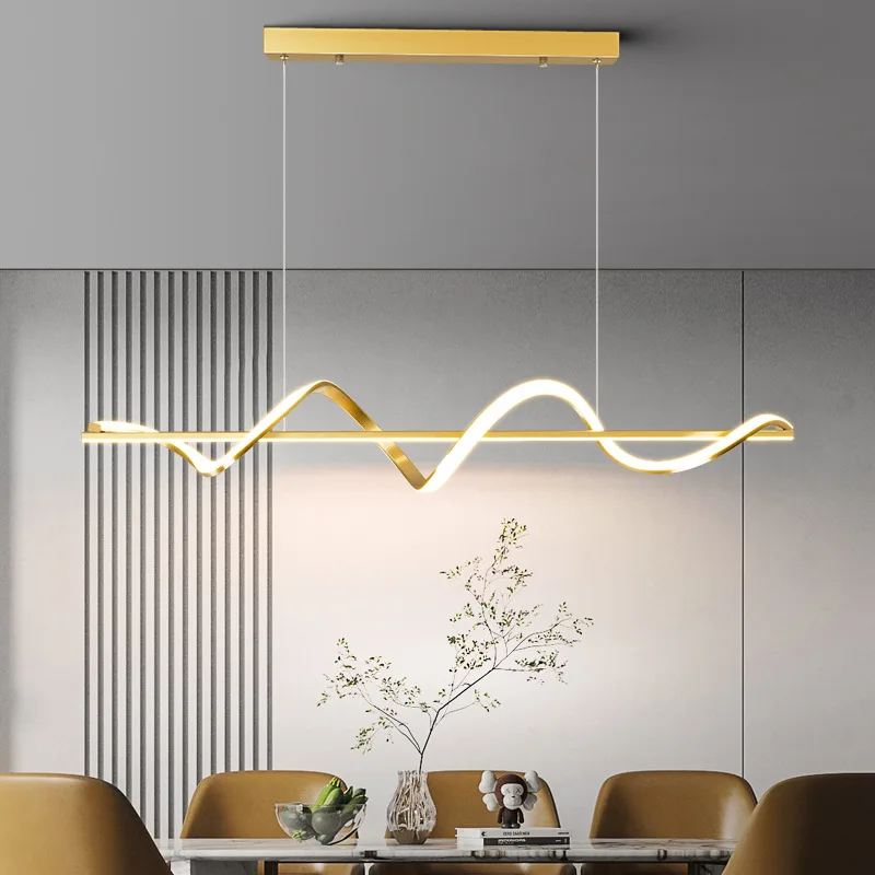 

Modern Simple Style LED Chandelier For Dining Room Kitchen Table Living Room Bedroom Ceiling Pendant Lamp Gold Art Design Light