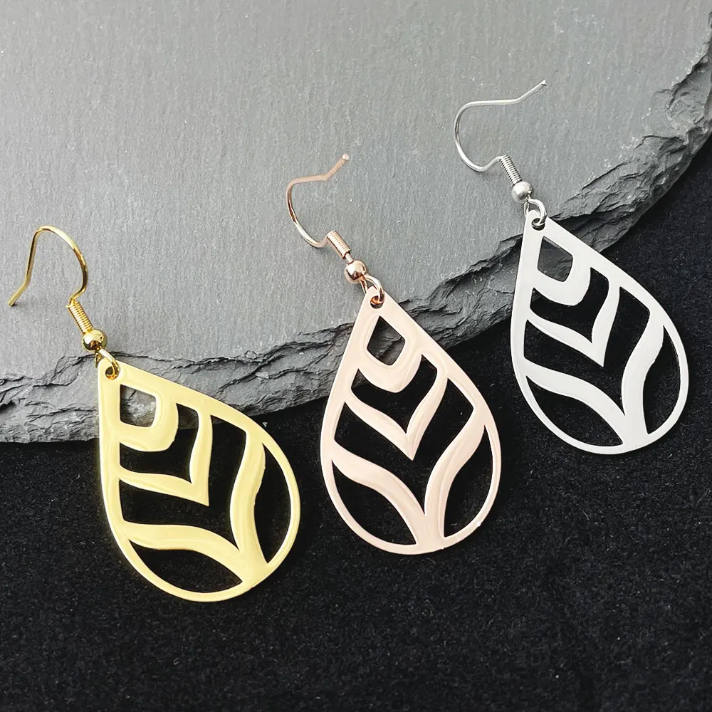 

Geometric Dangle Earrings 2023 Stainless Steel Bohemian Water Drop Pendant Drop Earring Amulet Jewelry Gift for Women