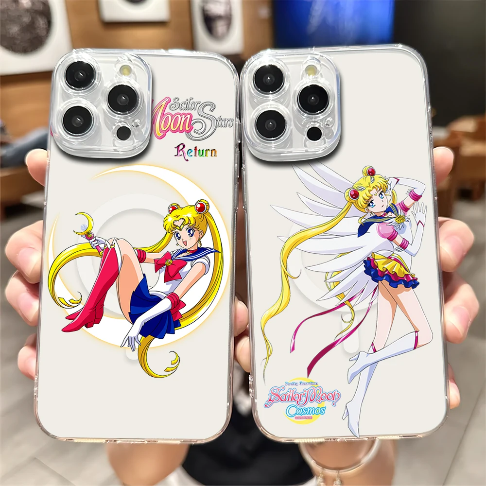 Bilibili S-SAILOR M-MOON чехол для телефона iPhone 11 12 13 14 15 16 Pro Max Plus Magesafe с магнитной прозрачной