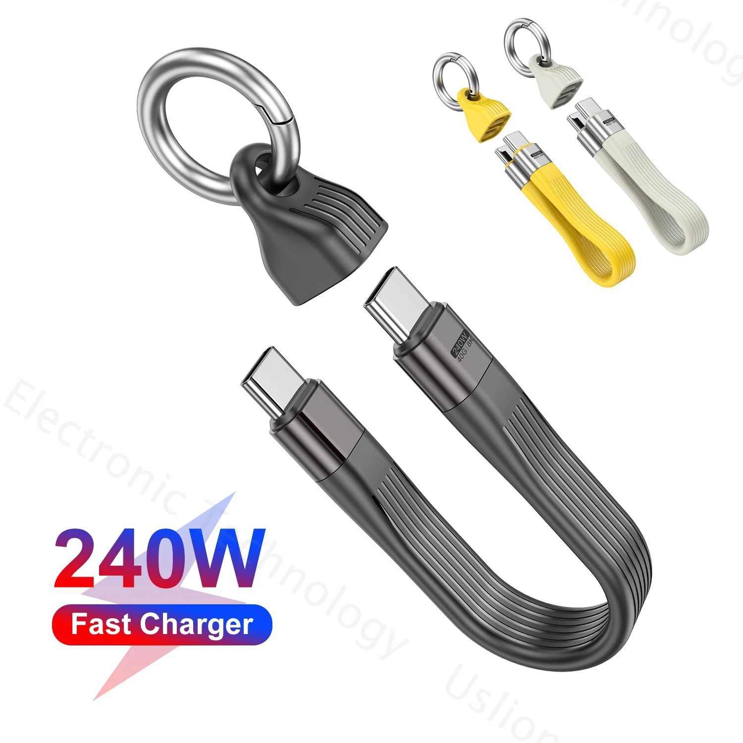 Кабель USB 4.0 40 Гбит/с Тип C Брелок PD3.1 5A 8K @60 Гц USB-C к Type-C