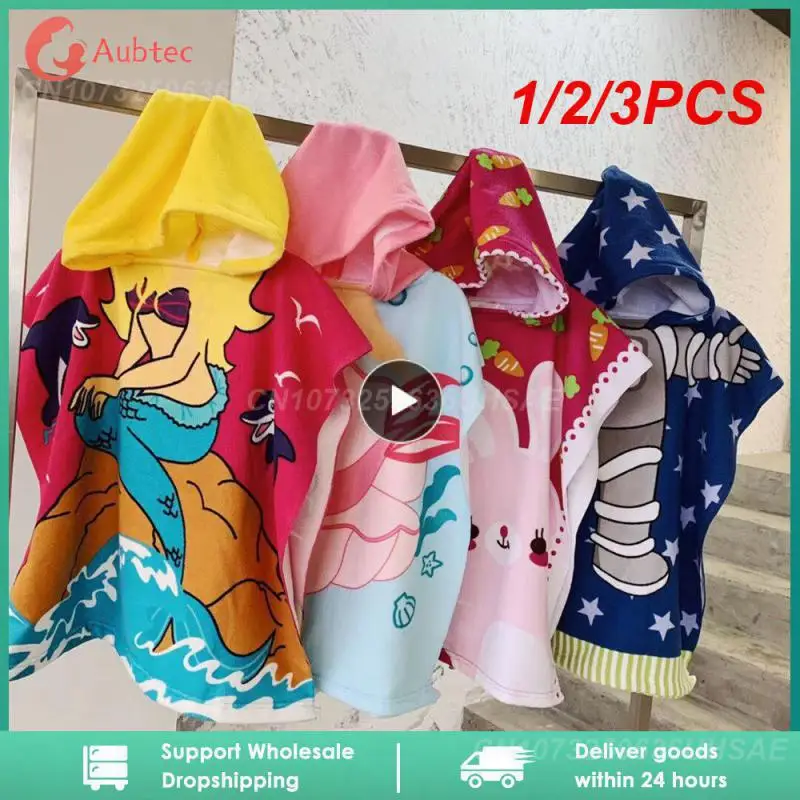 

1/2/3PCS Cartoon Child Kid Hooded Cloak Infant Bathrob Baby Bath Towel Robe Cotton Boy Girl Beach Robe Dinosaur Cape Newborn