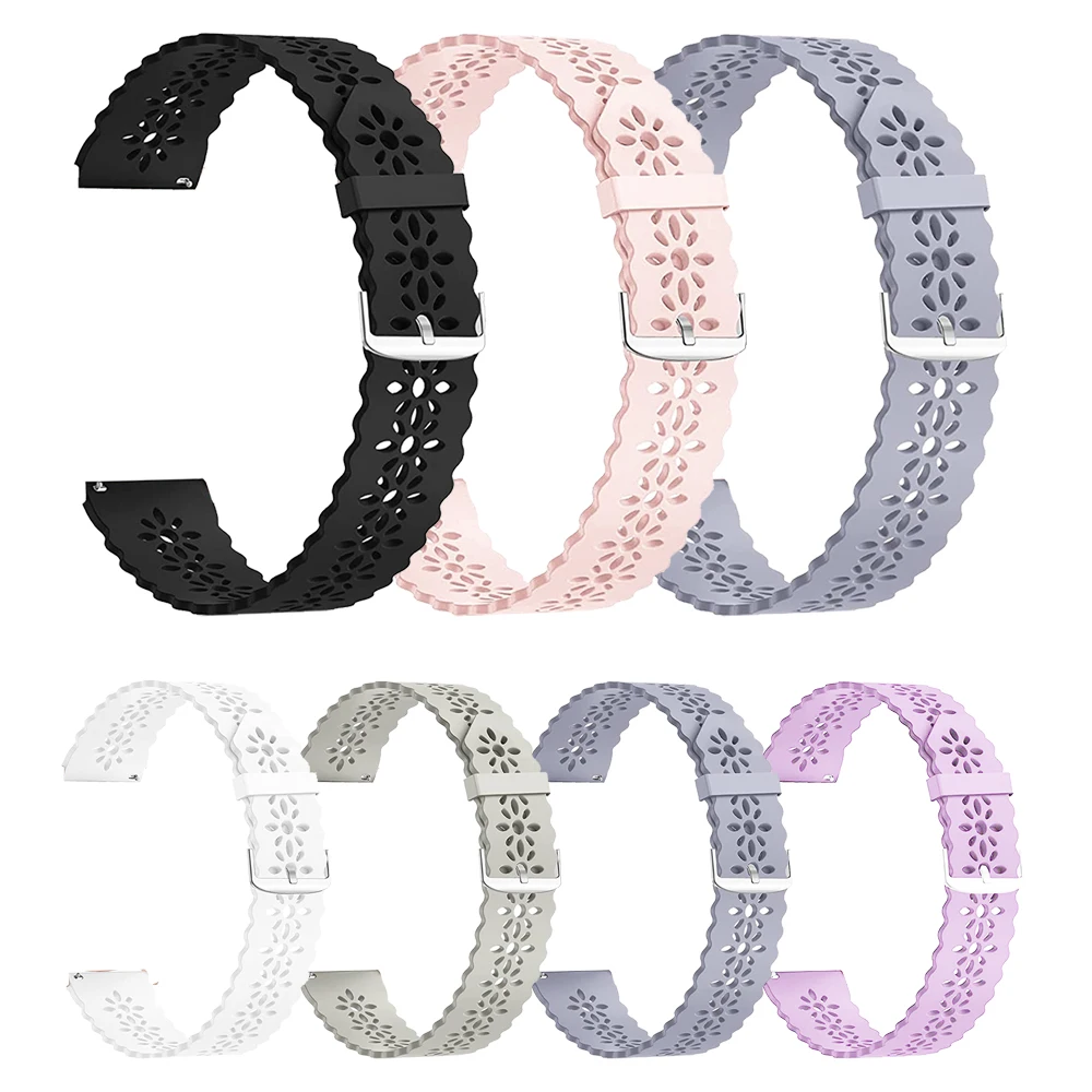 

20mm 22mm Silicone Slim Watchband for Honor Magic Watch 2 42 46mm Hollowed-out Strap for Honor Watch ES/GS Pro Smart Wrist Band
