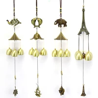 home car decoration wind chime antique retro alloy wind bells copper kirin mascot ornaments metal pendant crafts decor