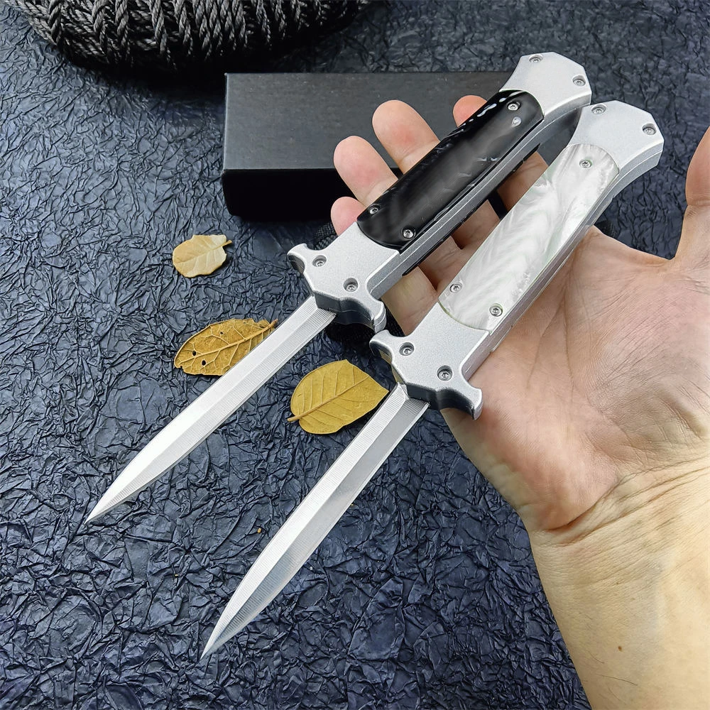 

Italian AKC Assisted Folding Knife 440C Blade Acrylic Handle Outdoor Tactical Survival EDC Knives Camping Hunting Pocket Tools