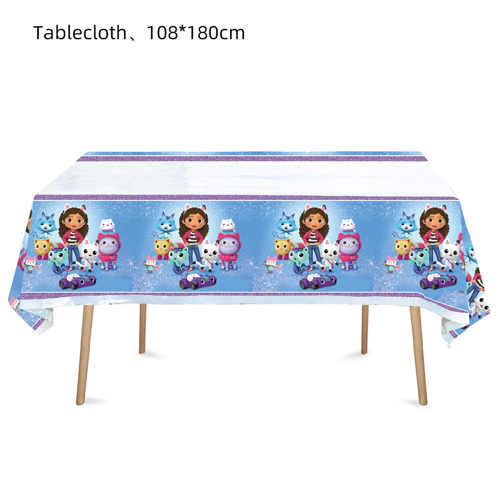 2022 new gabby dollhouse cats toy cartoon birthday party decoration cutlery set supplies gabby doll house kids birthday gifts free global shipping
