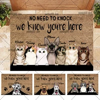 no need to knock we know you are here custom doormat rug personalized cartoon pets floor mats carpet custom gift decor accessory
