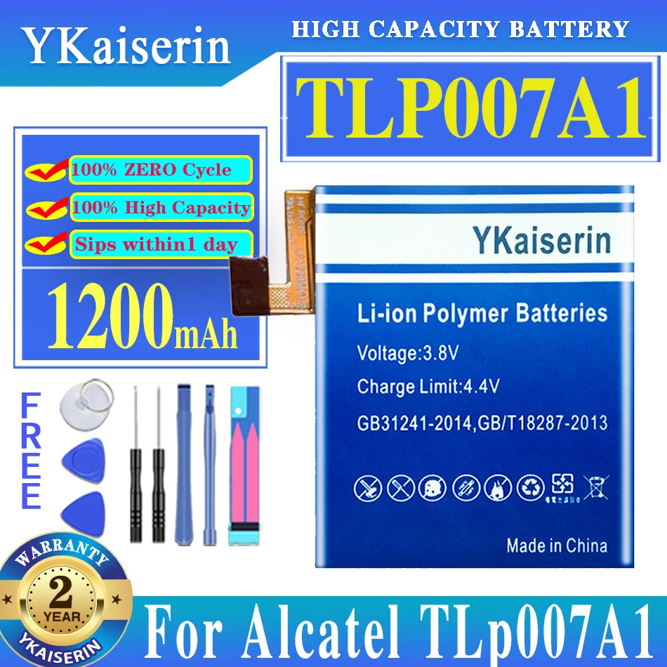 

Аккумулятор ykaisin 1200 мАч TLP007A 1 для часов Alcatel TLp007A1