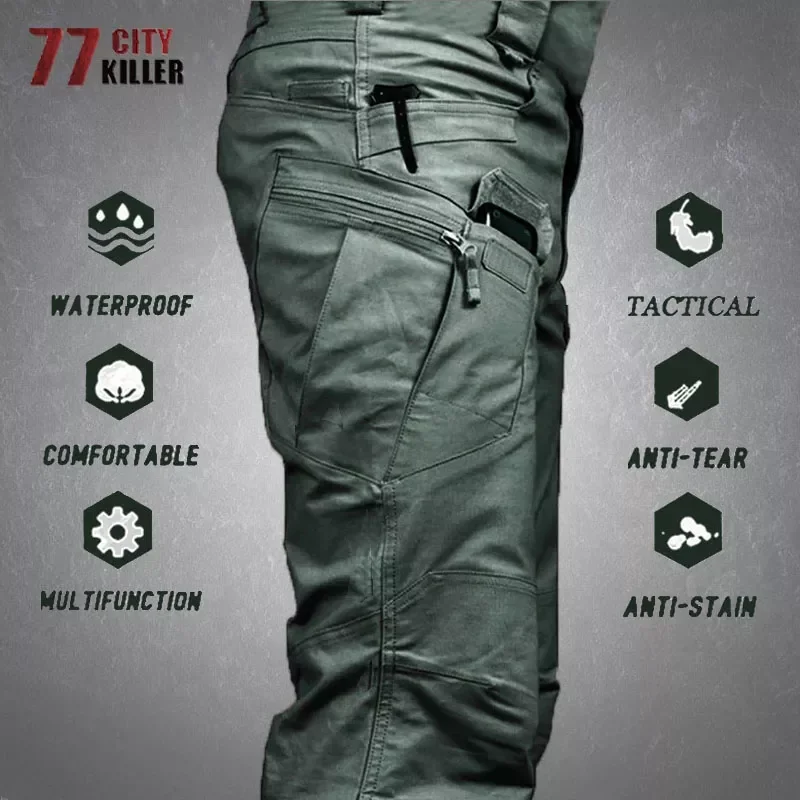 

NEW IN Tactical Cargo Pants Men Outdoor Waterproof SWAT Combat Military Camouflage Trousers Casual Multi Pocket Pants Male Work
