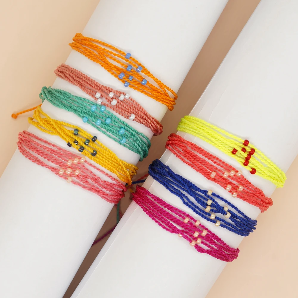 

Multilayer Rope Chains Adjustable Bangle Fashion Bracelets Jewelry Handmade Braided Charm Bracelet for Women Teen Girl Pulsera