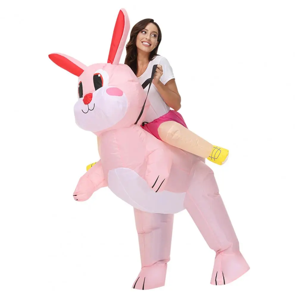 

Rabbit Inflatable Costume Interesting Leak-proof Lightweight Reusable Rabbit Inflatable Jumpsuit Cosplay Costume for Mall