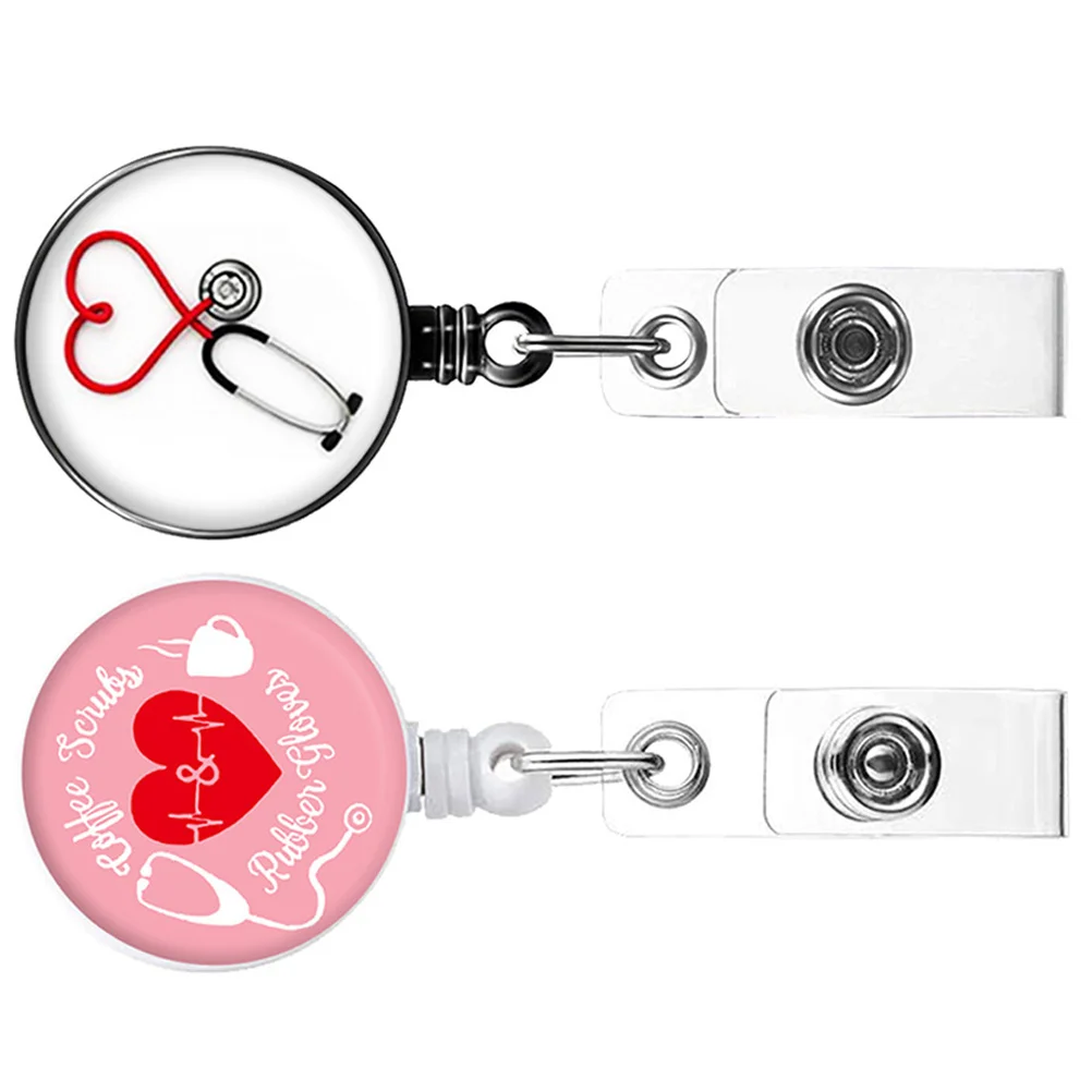 

Stethoscope Name Tag Reel Retractable Badge Clip Holder Pharmacy Technician Gifts