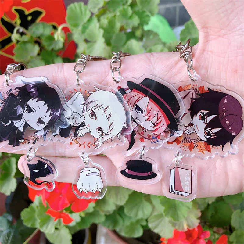 

Anime Bungo Stray Dogs Nakajima Atsushi Dazai Osamu Keychain Accessories Anime Game Cosplay Pendant Prop Badge Gift