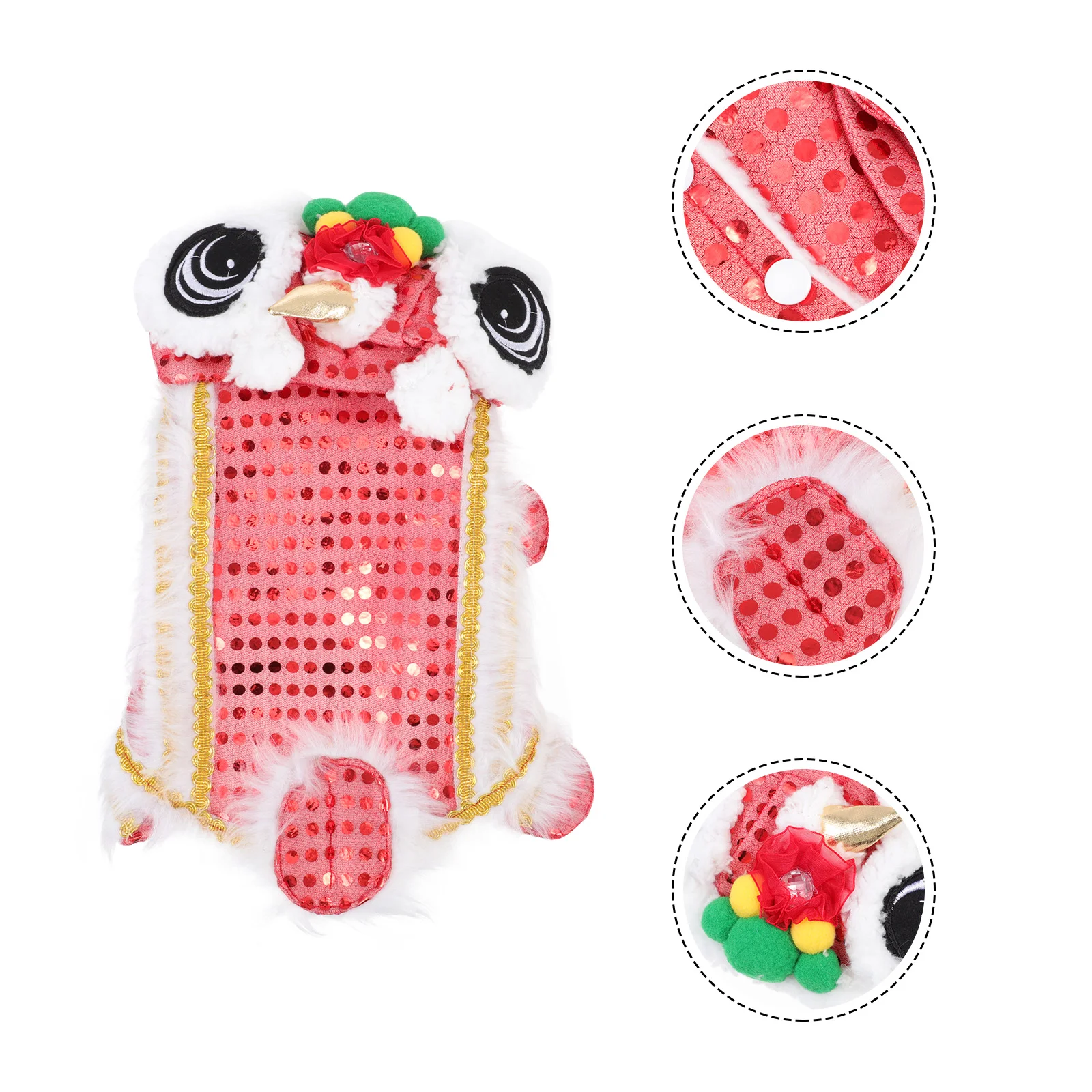 

1Pc Puppy Costume New Year Dog Clothes Festive Dance Lion Clothes Dog Outfit