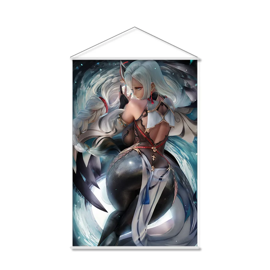 

Genshin Impact Shenhe Anime Wall Scroll Hanging Poster Home Decor Painting