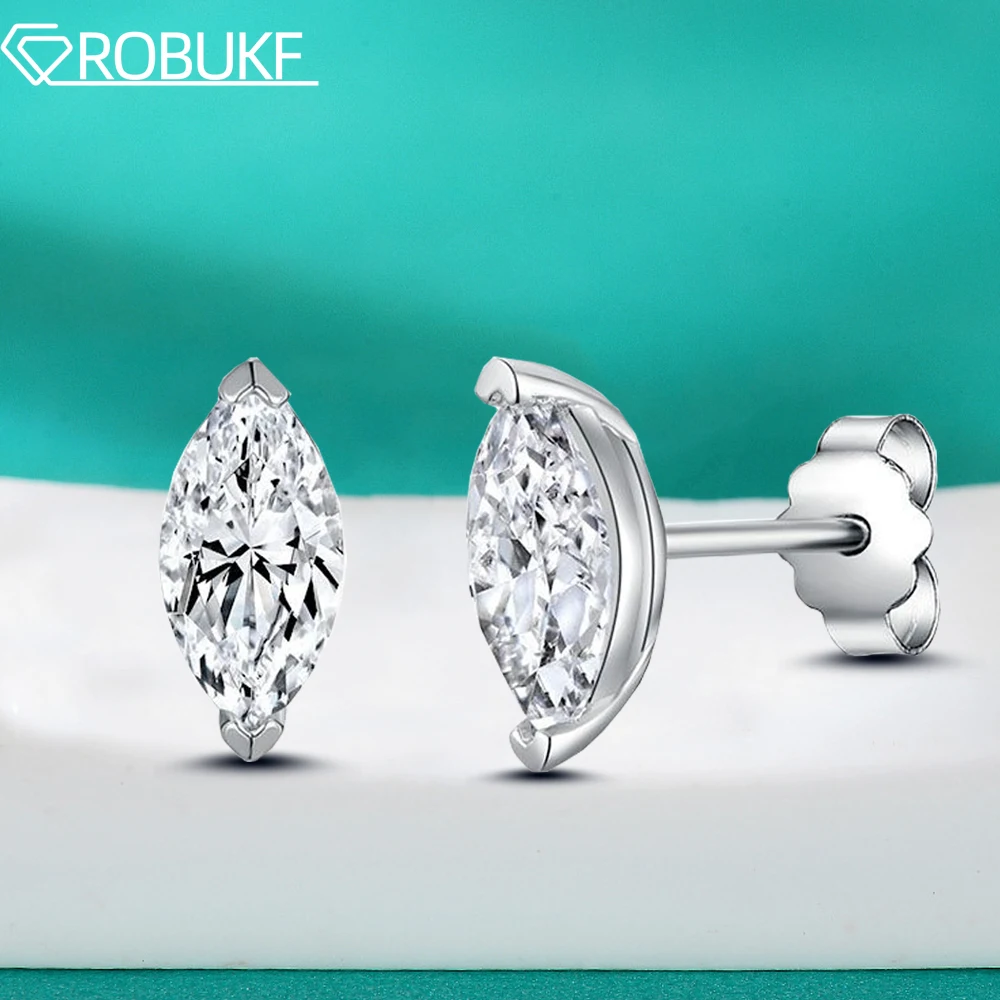 Серьги-гвоздики из настоящего муассанита 0 5/1 карата для женщин сверкающие