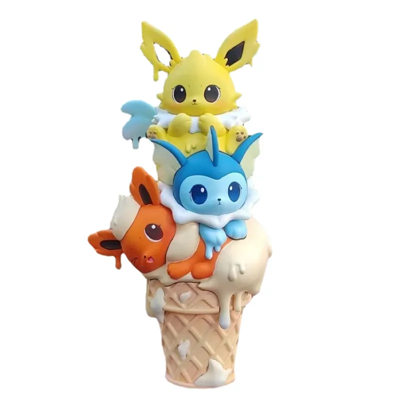 

15cm Pokemon Series Ice Cream Figurine Model Ornaments Cute Pikachu Kirby Beast Duck Bulbasaur Toy Gifts