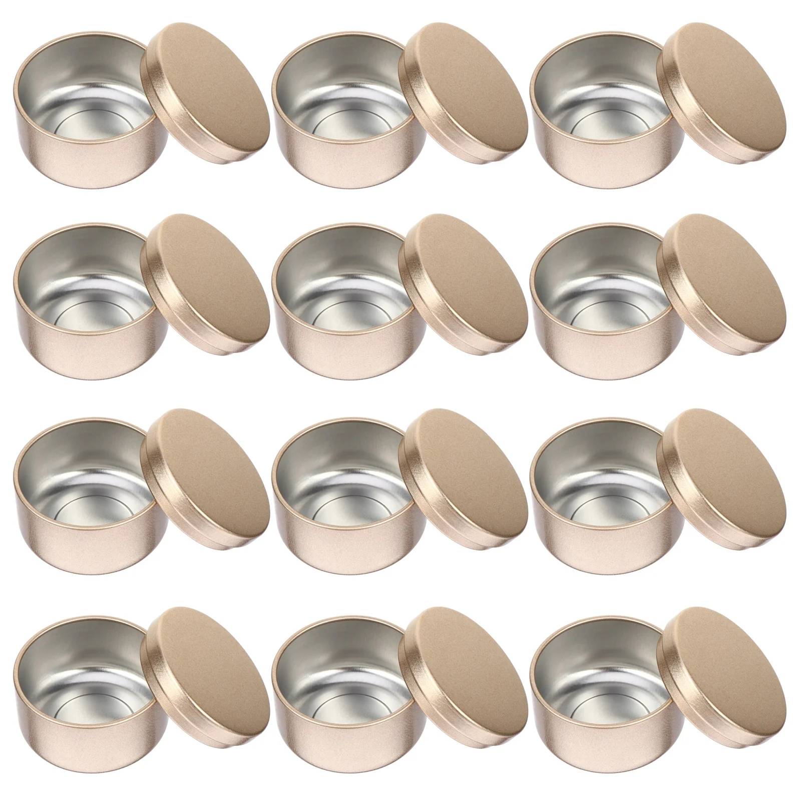 

12PCS Round Candle Jars Travel Tins 50ml Candle Storage Container for Candle Making