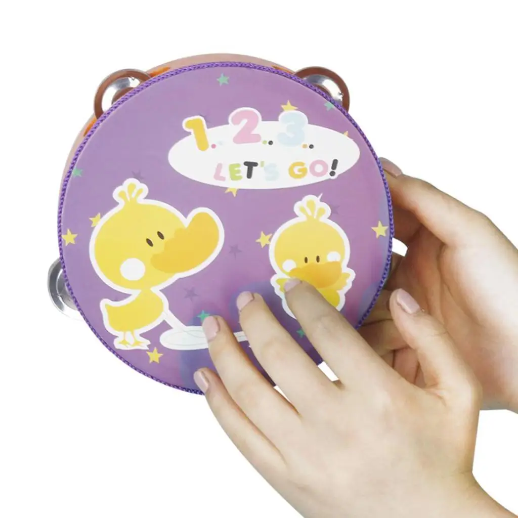 

Cute tambourine hand drum percussion instrument for kids baby rattle toy