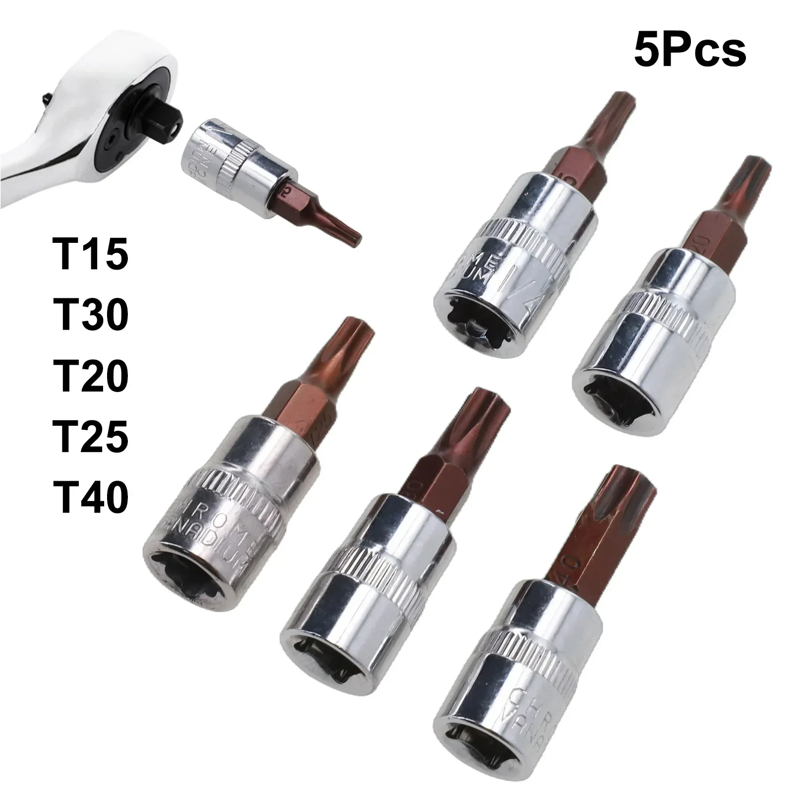 5 шт. биты Torx с приводом 1/4 дюйма SoFor CKet инструменты для головки T15 T20 T25 T30 T40 торцевой