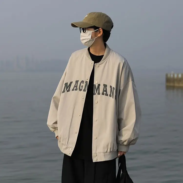 All Match Versatile Spring Autumn Fashion Men's Solid Casual T-Shirt Loose Pockets Punching Jacket Coat Cool Boy Soft Warm