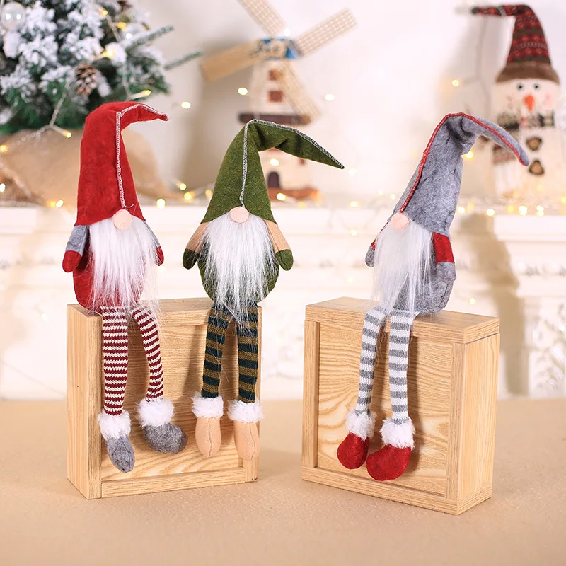 

LuanQI 3 Colors Christmas Faceless Doll Long Legs Xmas Tree Hanging Pendant Merry Christmas Decoration For Home Navidad 2023