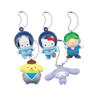 hello kitty figures sanrio anime model kt cat pachacco keychain astronaut pendant ornaments kids catoon toys girls birthday gift