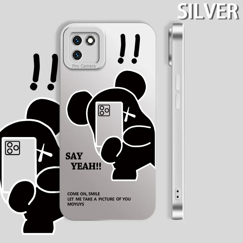 

Angel Eyes Case for Realme C11 2020 C12 C15 C17 C25 C25S 7i Narzo 20 30A Black Bear Silicone Phone Case Lovers