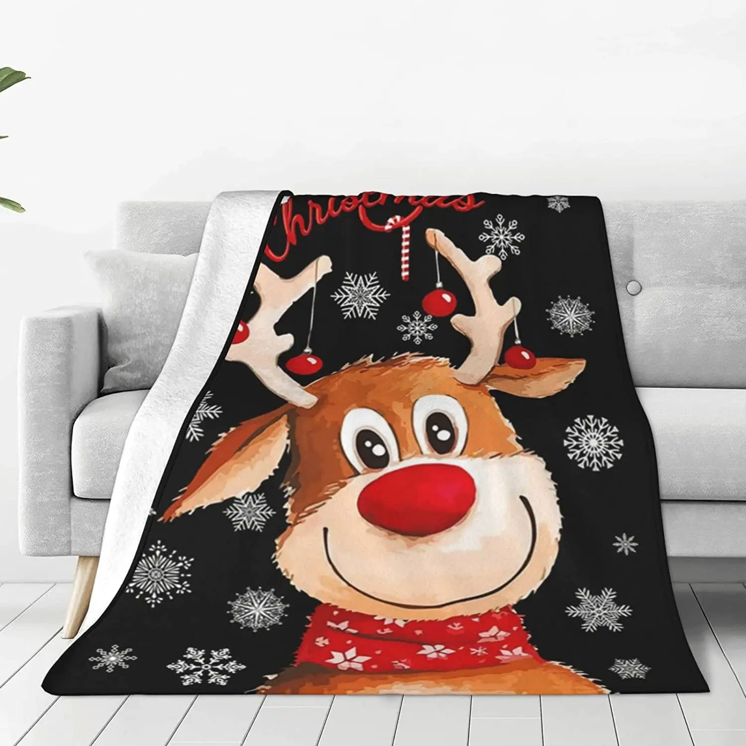 

Christmas Blanket Holiday Red Christmas Blankets Cozy Soft Warm Flannel Fleece Throws for Winter Bedding Couch