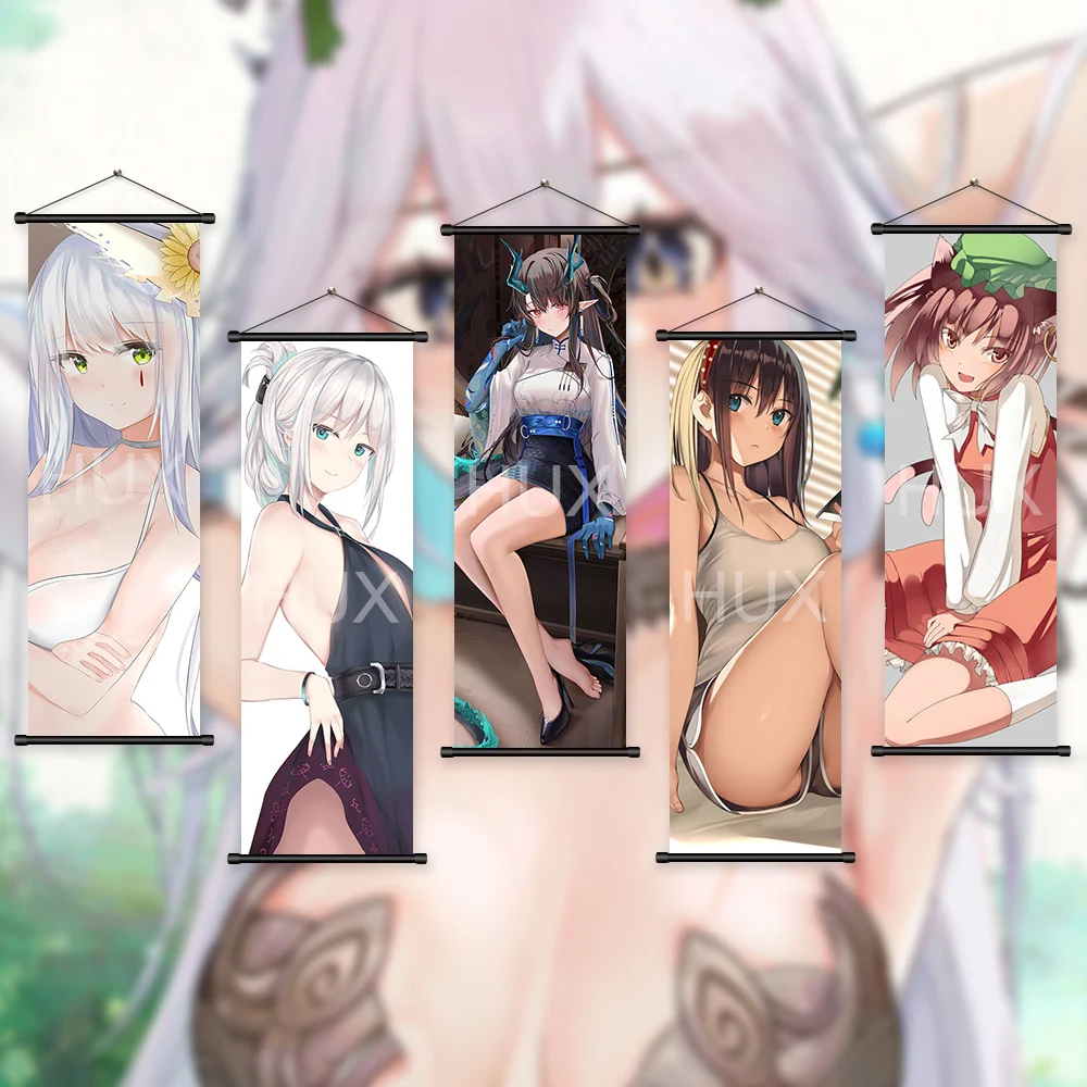 

Japanese Anime Cartoon Aesthetic Poster Prints Hanging Scroll Wall Art Canvas Painting Girl Character Pictures Room Decor Murals