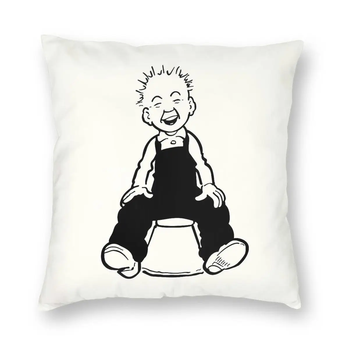 Фото Квадратная наволочка Oor Wullie из полиэстера, льна и бархата, креативная декоративная наволочка на молнии, чехол для подушки на кровать №5