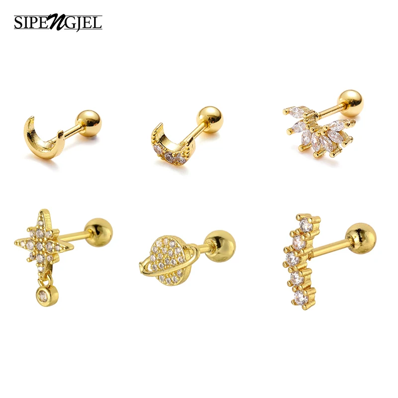 

Серьги-гвоздики из Нержавеющей Стали Для Пирсинга Ушей, 6 шт.