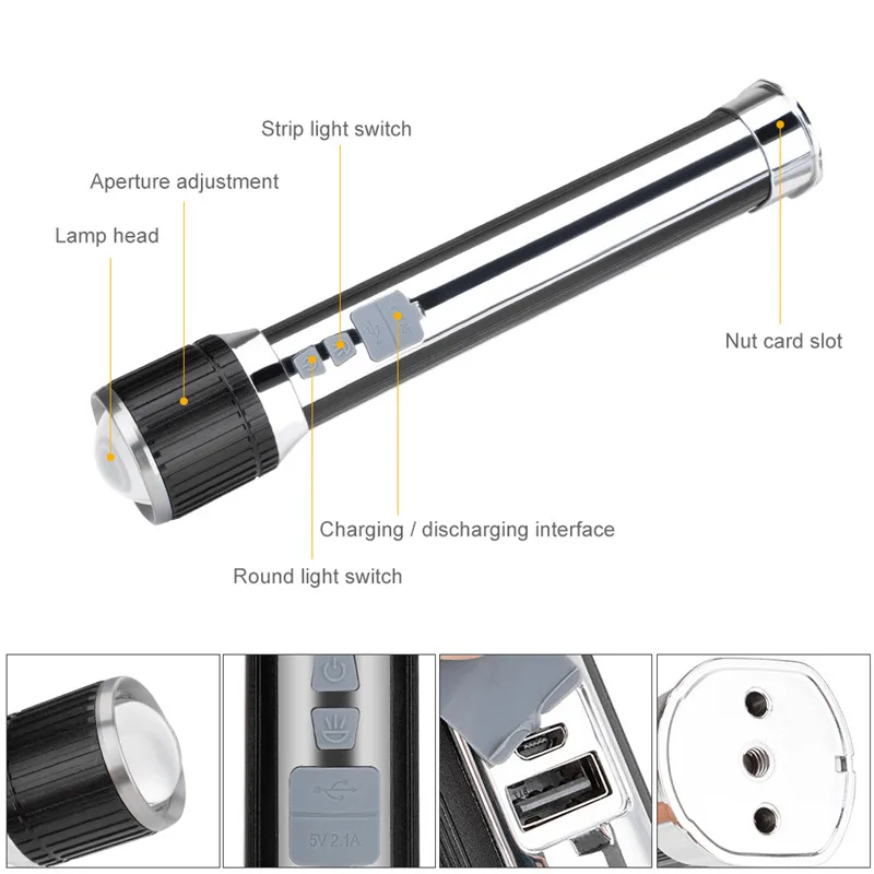 

Multifunctional Working Lamp with 7 Modes & Rechargeable Battery