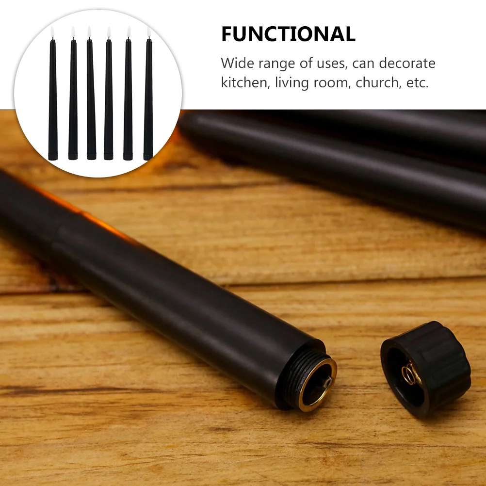 6 шт. длинные палочки поддельные настольные огни с эффектом пламени чайные свечи