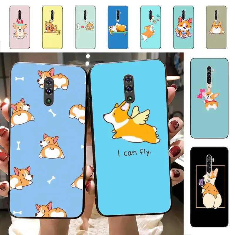 

Yinuoda Cartoon Corgi Dog Phone Case for Vivo Y91C Y11 17 19 17 67 81 Oppo A9 2020 Realme c3
