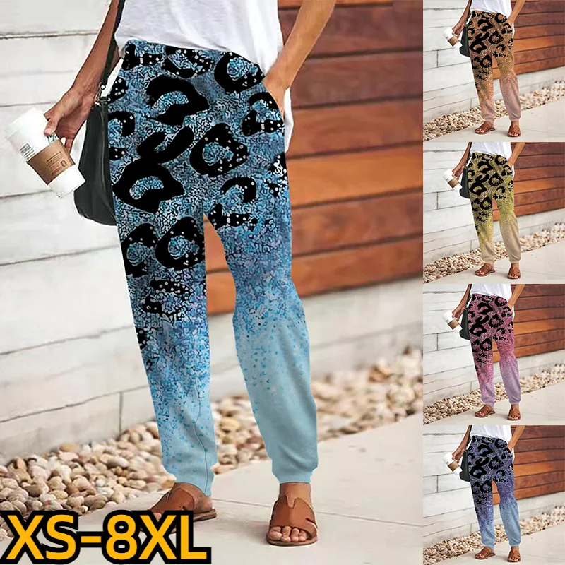 

2023 New Blend High Waist Fashion Casual Trousers Weekend Baggy Full Length Wide Leg Trousers Women's Comfort New Print Pants