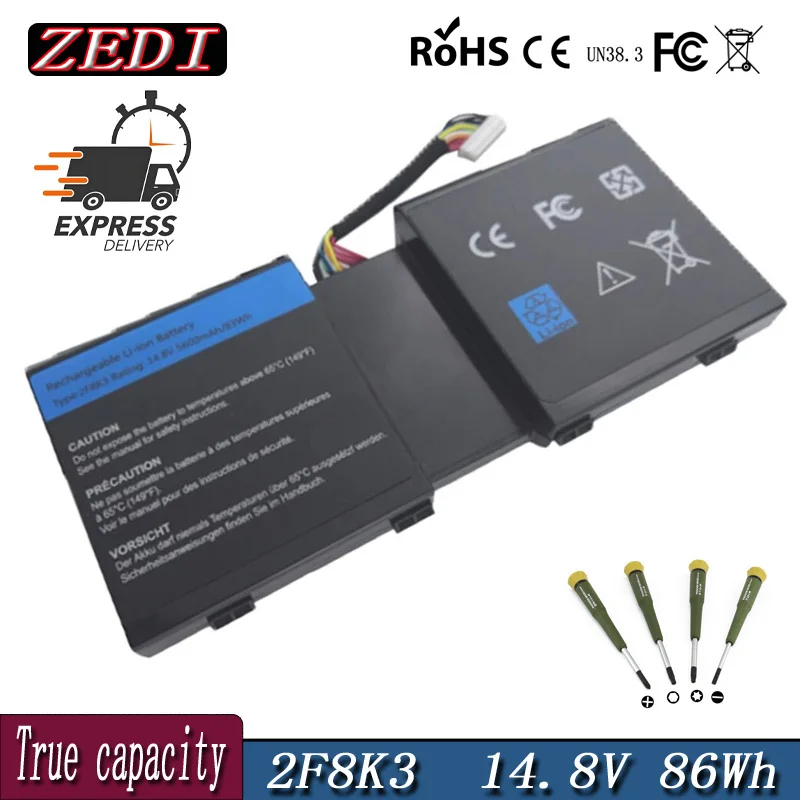 ZEDI новый аккумулятор для ноутбука 2F8K3 Dell Alienware 17 R1 17X M17X-R5 18 18X M18X-R3 серии 02F8K3 KJ2PX 14 8 В