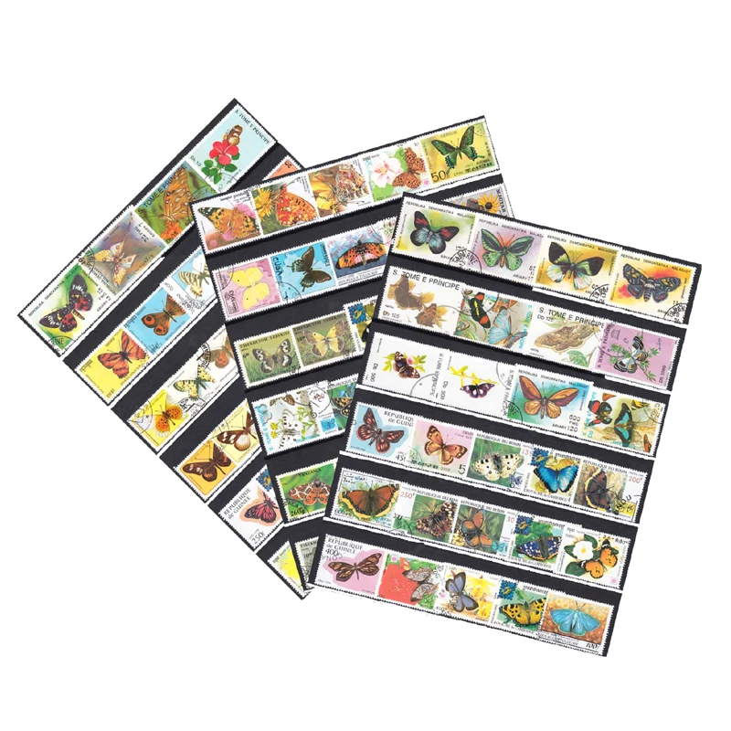 

Butterfly , 100 pcs/Lot , From The World Wide With Post Mark Postage Stamps For Collecting
