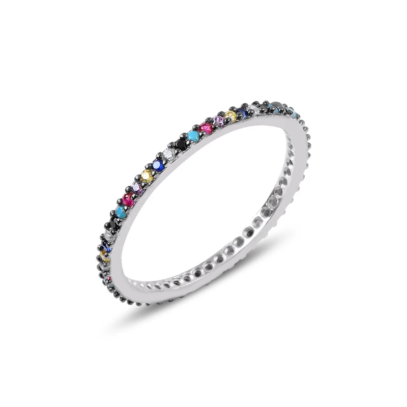 

Серебряное 925 пробы однорядное тонкое кольцо из циркония с фианитом