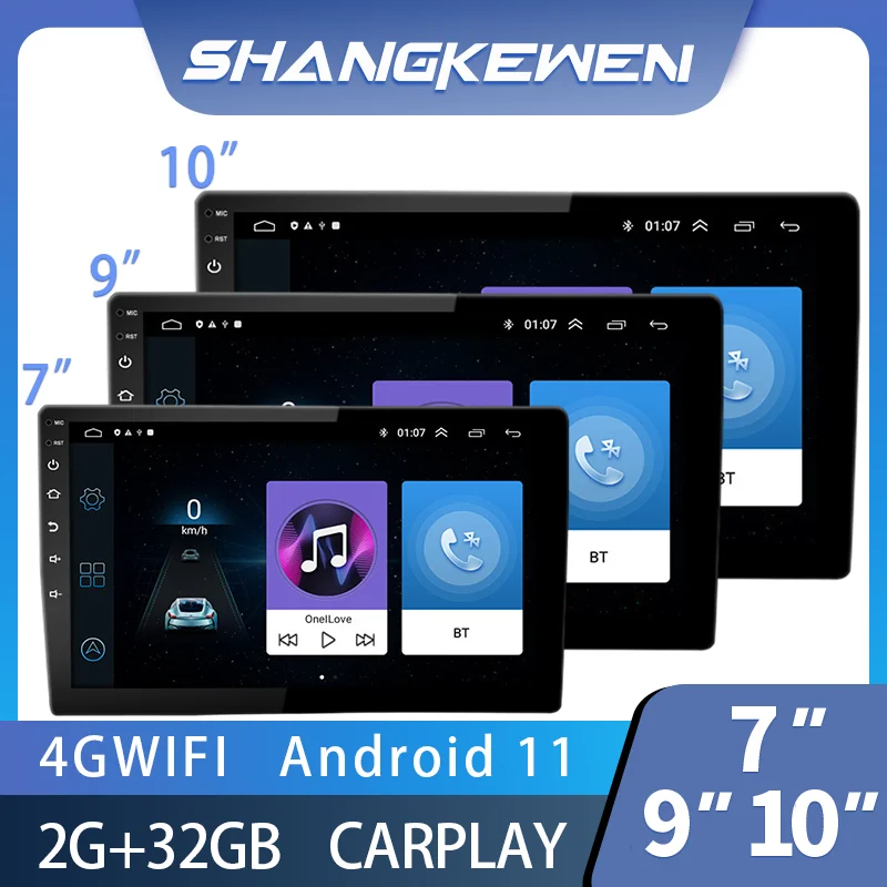 

Car Radio 7 9 10 Inches 2G 32GB 2 Din 1080P SKW Car Multimedia Video Player Android 11 CarPlay Universal Stereo Radio GPS