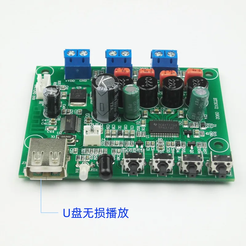 DC12V TPA3130 15W * 2 0 Channel Stereo усилитель звука Bluetooth Board AUX U Disk Lossless Playback Remote Control