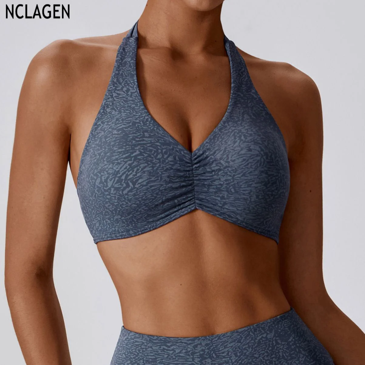 

Лифчик NCLAGEN для йоги на шею, сексуальный Быстросохнущий женский топ для фитнеса, Женский Бралетт, дышащий лифчик пуш-ап для тренировок в тренажерном зале