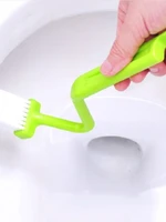 1pc hot sell bending toilet brush side corner cleaning brush bathroom accessories curved handle ceramic free shipping