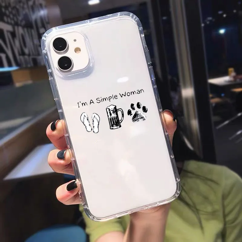 Fashion Women Dogs Paws Phone Case For iPhone 11 12 Pro Max XR XS X 8 7 SE20 6 14 Plus Funny Peace Love Clear Soft TPU Cover Bag images - 6