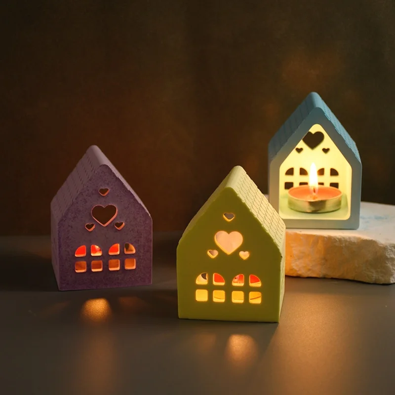 Силиконовая форма для бетона подсвечник сделай сам маленький домик цементный