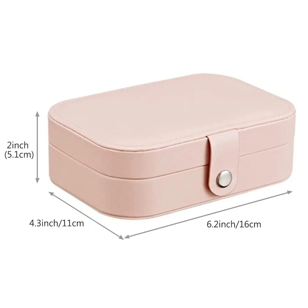 Leather Jewelry Box Organizer Travel Portable Travel Jewelry Case Display Necklace Earring Ring Bracelets Storage Holder Gift