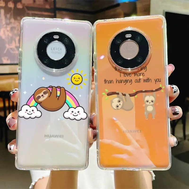 

Cute cartoon Sloth Phone Case for Samsung S20 ULTRA S30 for Redmi 8 for Xiaomi Note10 for Huawei Y6 Y5 cover