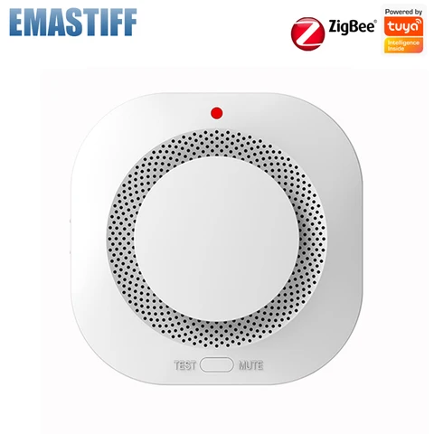 Смарт-детектор дыма Tuya Zigbee, датчик пожарной сигнализации с приложением Smart Life, для домашней системы безопасности, для ворот