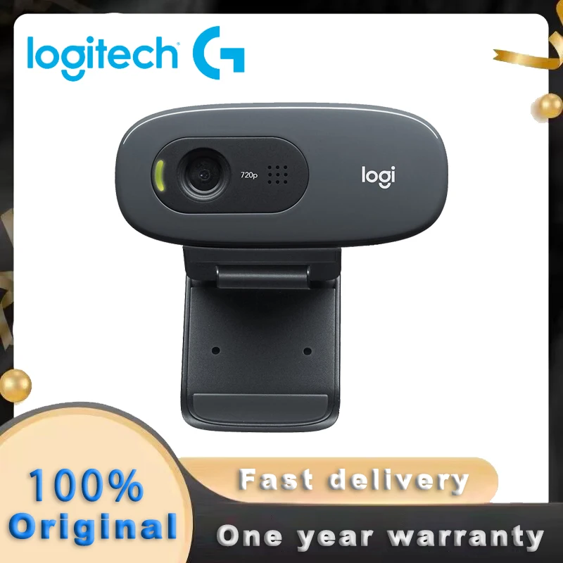 Logitech Original C270 Desktop Computer Notebook C270i iptv Free Drive Online Course Webcam Video Chat Recording USB Camera HD